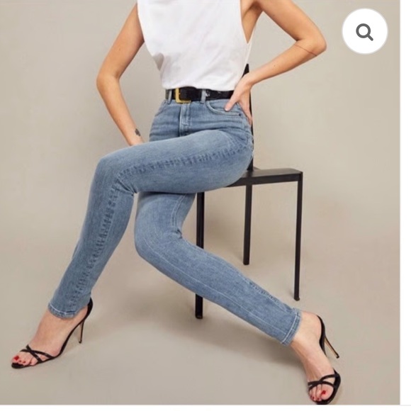 Reformation Denim - reformation jeans maya Blue high rise skinny button